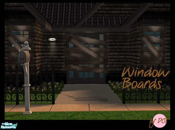 Sims 2 — Bored Single White Wood - #586701 by DOT — Bored Single White Wood. Keep Out Fire Sale Boards for Windows. Sims