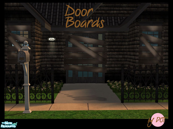 Sims 2 — Bored White Wood - #586695 by DOT — Bored White Wood. Keep Out Fire Sale Boards for Doors. Sims 2 by DOT of The