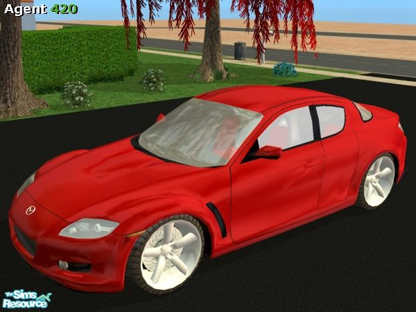 Sims 2 — A420 Mazda RX8 Metallic Fiery Red Paint Job by Agent420 — A Metallic Fiery Red Paint Job for the Mazda RX8. MESH