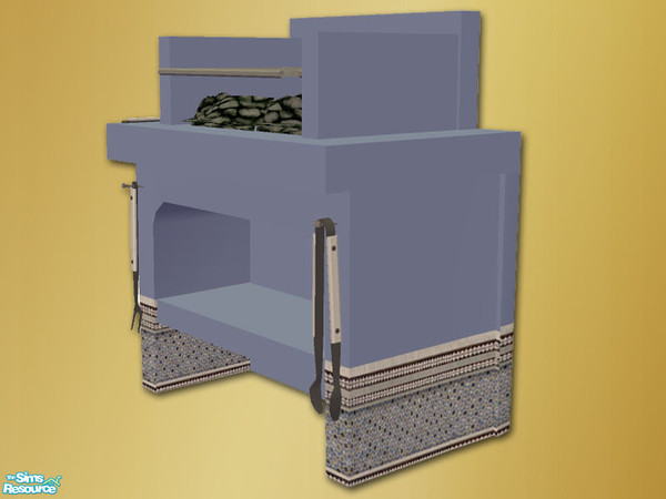 Sims 2 — Vista Patio - Dining - BBQ - 03 by Shakeshaft — Part of a recolour of my patio dining set in blue mosaic with