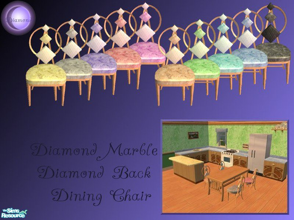 Sims 2 — D2D Diamond Marble Diamond Back Chairs Set by D2Diamond — 10 fun designs to complete your kitchen!