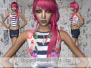 Sims 2 — SF Striped Flower Print Top by badApple409 — Tell me if you find a problem with it. Enjoy!