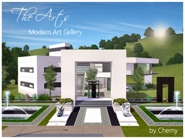 Sims 3 — The Arts by chemy — Heighten your appreciate of the arts in this ultra modern Art Gallery. With 3 exhibit rooms,