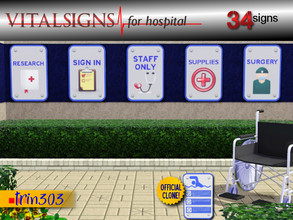 Sims 3 — Vital Signs for Hospital by trin3032 — Hospital-type signs for your town! 34 individual signs. $1 each. TSRAA,