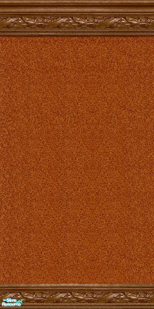 Sims 2 — jsf2Walnut2Orange by jsf — Heavily carved walnut mouldings hold a heavily textured, deep orange wallpaper.