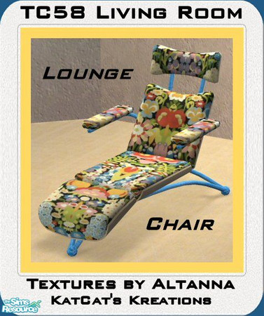 Sims 2 — TC58 Living Room - Lounge Chair by KatCat — Recolor of the \"Lounge-O-Rama by Nuclear Novelties\"