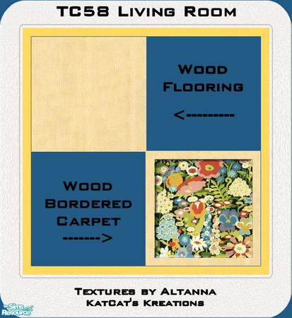 Sims 2 — TC58 Living Room - Wood Flooring by KatCat — Flooring created using TC58 from the Texture Challenge. Part of my