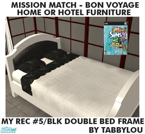 Sims 2 — TL - MM BonVoyage HOH Furniture Rec05B BedFrameDouble by TabbyLou — Double Bed Frame for Recolor of Bon Voyage