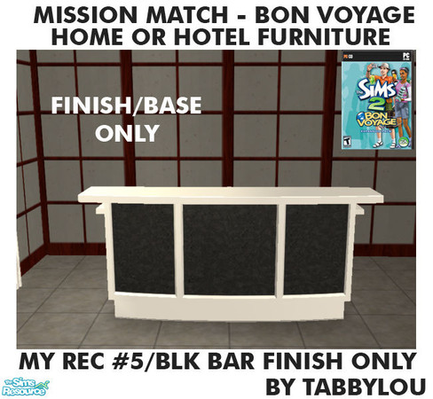 Sims 2 — TL - MM BonVoyage HOH Furniture Rec05B Bar Finish by TabbyLou — Bar Finish ONLY for Recolor of Bon Voyage