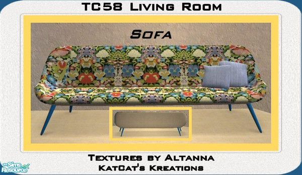 Sims 2 — TC58 Living Room - Sofa by KatCat — Recolor of the \"Super Settee by Sputnix Furnishings\" sofa from