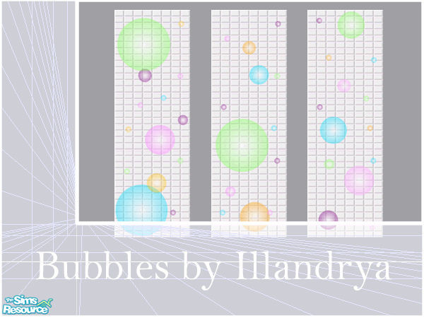 Sims 2 — Multi Bubble Tiles by Illandrya — The fourth in a series of novelty bathroom tiles. You can never have too many