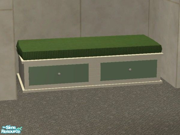 Sims 2 — Platform Bedroom (Light Wood) - Bench Seat by EarthGoddess54 — Part of the Platform Bedroom in Light Wood set.