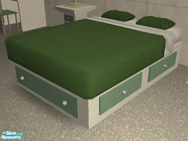 Sims 2 — Platform Bedroom (Light Wood) - Bed by EarthGoddess54 — Part of the Platform Bedroom in Light Wood set. This is