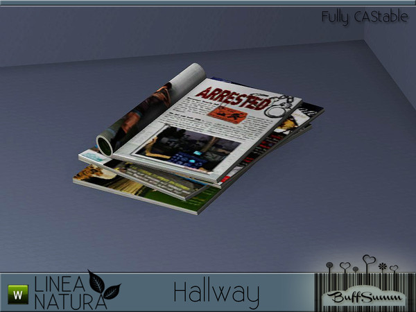 Sims 3 — Linea Natura Hallway Magazine Open by BuffSumm — Part of the *Linea Natura Series - Hallway* ***TSRAA***