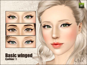 Sims 3 — Basic winged eyeliner 1 by Gosik — New eyeliner for female and male sims in every age (teens, adults and
