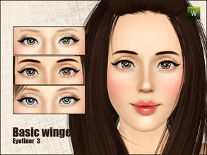Sims 3 — Basic winged eyeliner 3 by Gosik — New eyeliner for female and male sims in every age (teens, adults and