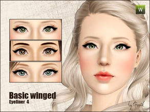 Sims 3 — Basic winged eyeliner 4 by Gosik — New eyeliner for female and male sims in every age (teens, adults and