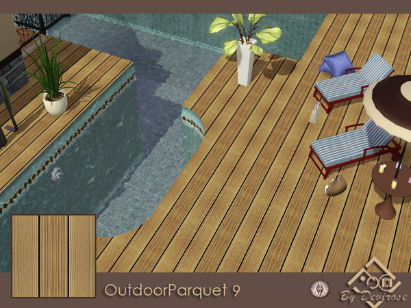 Sims 3 — OutdoorParquet 9 by Devirose — Modern outdoor wood!-Base Game Compatible, no need EP, created with tool 'create