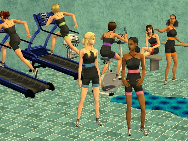 Sims 2 — Stripe activewear set by zaligelover2 — Activewear for AF. No mesh needed.