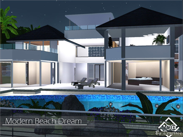 Sims 3 — Modern Beach Dream by Devirose — House ideal for beach holidays, modern, minimal, but with exotic additions.