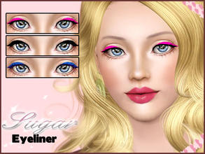 Sims 3 — Sugar eyeliner by CherryBerrySim — New recolorable eyeliner for your sims!
