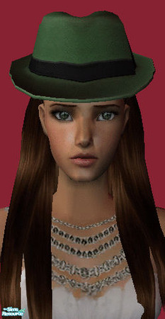 Sims 2 — green hat by milla184 — you can find the mesh at modthesims2 (and more recolors if you want...)