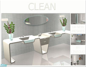 Sims 2 — Clean - Bathroom - Mesh set by linegud — A very versatile modern looking bathroom, made of several counter