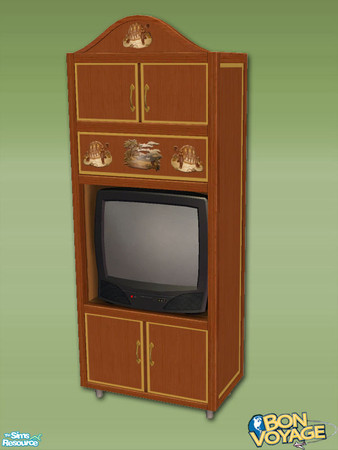 Sims 2 — TV Cabinet - Tropical - 01 by Shakeshaft — A recolour set of the new Bon-Voyage Hotel Furniture,with a tropical