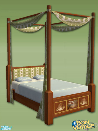 Sims 2 — Bed of Wonderment - Tropical - 01 by Shakeshaft — A recolour set of the new Bon-Voyage Hotel Furniture,with a