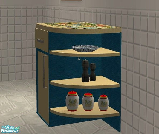 Sims 2 — TC58 Kitchen - Shelf Counter Deco Right by Riverwillows — Lovely kitchen using textures from Texture Challenge