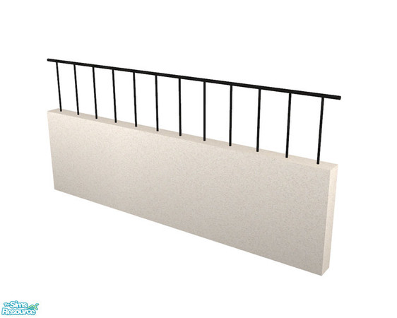 Sims 2 — Asia Livingroom - Fence by Murano — White fence with black railing.