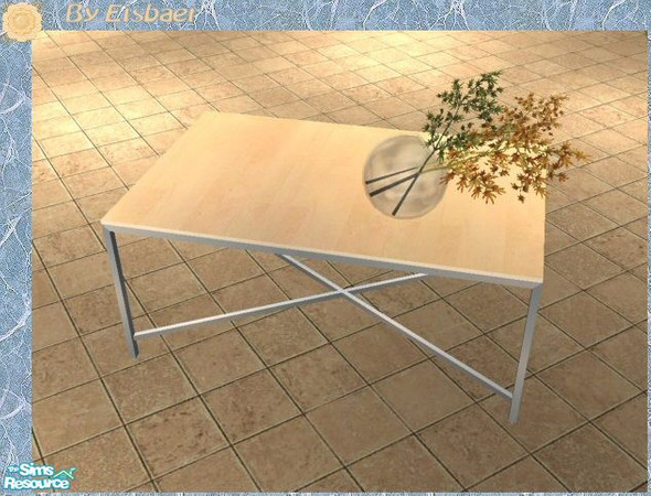 Sims 2 — Murano Mono Citygirl - Table by Eisbaerbonzo — Less shiny dining table of metal and wood. I made it a bit less