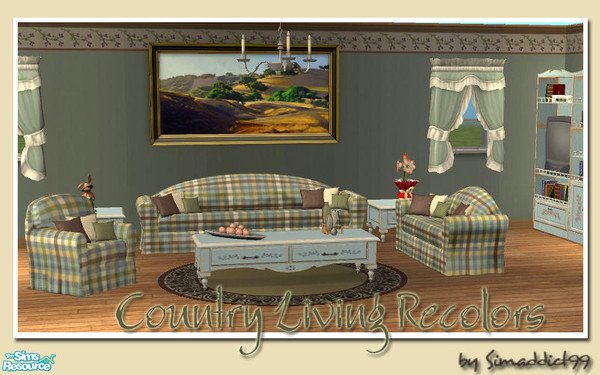 Sims 2 — Country Living Recolors 3 by Simaddict99 — Basic seating recolors - Maxis base game meshes, to coordinate with