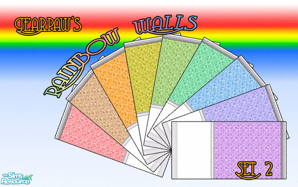 Sims 2 — GP\'s Rainbow Walls by ToreySim — A nice set of walls in a rainbow of colors. Sure to fit into any theme or
