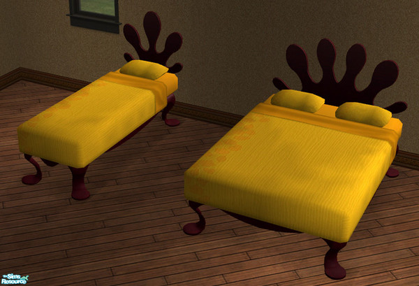 Sims 2 — Autumn Leaves Bedspread - Goldenrod by cruinne — Bedspread #5 from the Autumn Leaves set -- Goldendrod. Works