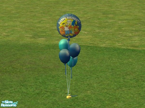 Sims 2 — Birthday Balloons - The Simpsons by lym — The Simpsons balloon, says \'Happy Birthday\' on the balloon. Part of