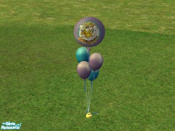 Sims 2 — Birthday Balloons - Garfield by lym — Garfield balloon, says \'Happy Birthday\' on the balloon. Part of my