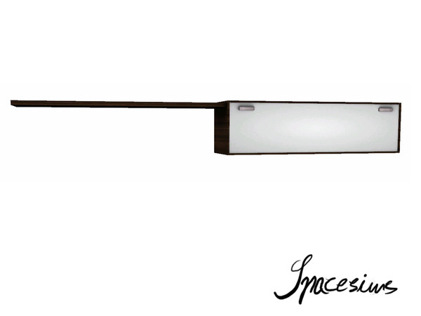 Sims 3 — Hampton living room - Upper shelf by spacesims — A modern shelf placed above the television.