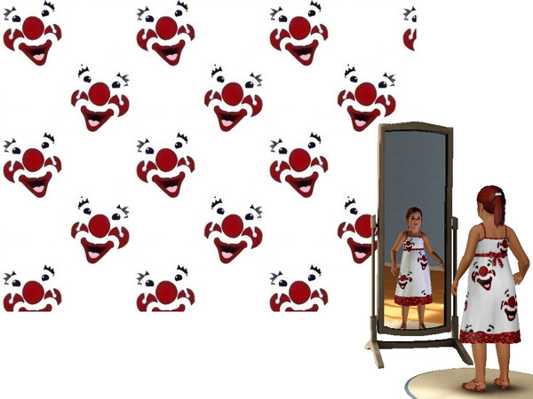 Sims 3 — Large Clown Face by Lorah — These happy patterns are perfect for teen, children and baby's room. Large smiling
