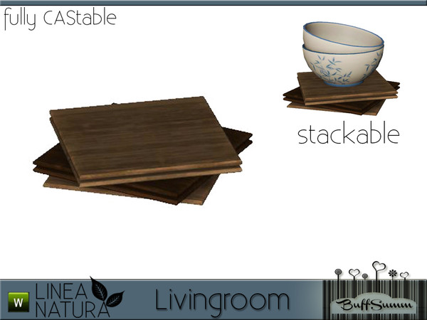 Sims 3 — Linea Natura Living Table Mat by BuffSumm — Part of the *Linea Natura Series - Living* ***TSRAA***