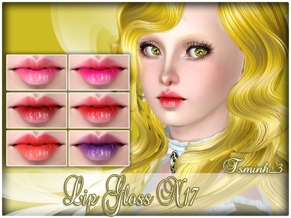 Sims 3 — Lip Gloss N17 by TsminhSims — A Lip Gloss Set with two different type. - For all gender from teen to elder -