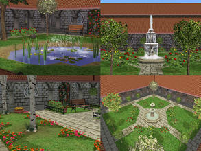 Sims 2 — The Cloisters by Fionaazreal — Four beautiful cloisters (or courtyards) for your Sims to enjoy! Walk the dog,