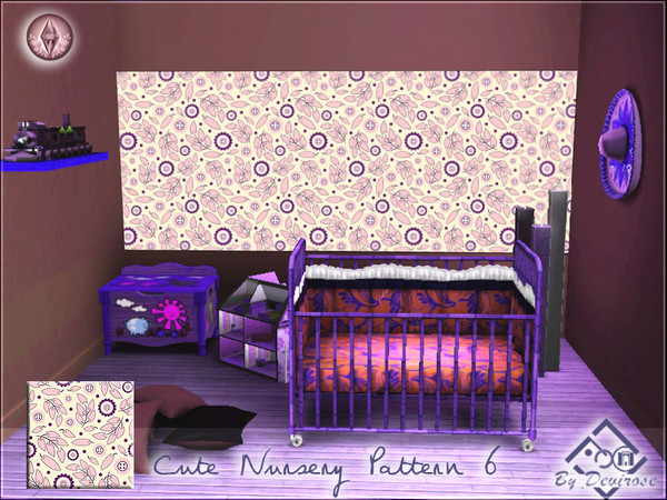 Sims 3 — Cute Nursery Pattern 6 by Devirose — Sweet pattern for the rooms of your children- base game compatible,no need