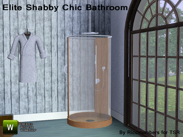 Sims 3 — Shabby Chic Elite Bathroom Shower by TheNumbersWoman — For the discerning Sim that chooses to recycle in style.