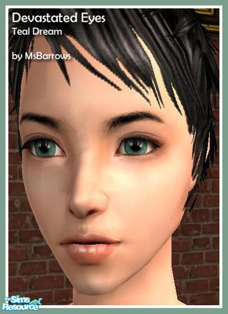 Sims 2 — Devastated Eyes - Teal Dream by MsBarrows — Part of a set of 25 detailed eyes, each created from two different