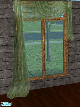 Sims 2 — Openhouse Jasmine Curtain by openhousejack — a transparent slung curtain in green