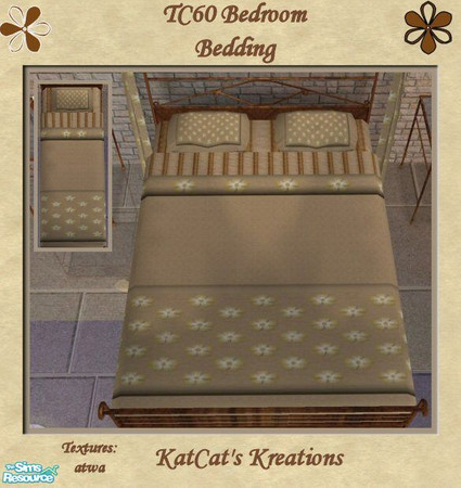 Sims 2 — TC60 Bedroom - Bedding by KatCat — Bedding created using TC60 from the Texture Challenge to go with my
