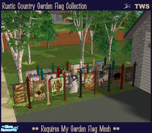 Sims 2 — Rustic Country Garden Flag Collection by wildstar24 — A set of 20 rustic country-themed flags to use with my