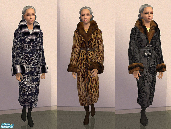 Sims 2 — NS outerwear elder collection by Natalis —  Convenient and beautiful fur clothes for \"Seasons\".
