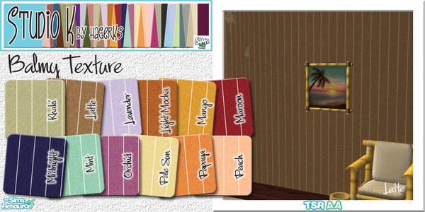 Sims 2 — Studio K Balmy Texture_02 by StudioKhagerks — 13-24 of 36 colors. Great for Twikkii Island resorts. Balmy